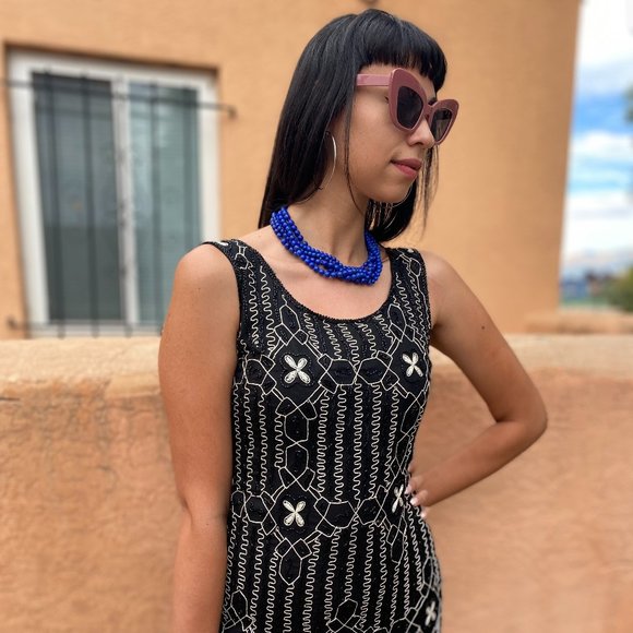 Vintage Beaded Cocktail Dress - Picture 4 of 5